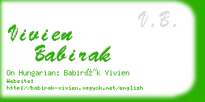 vivien babirak business card